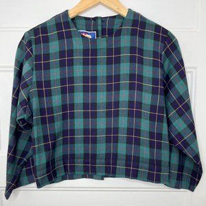 Up-cycled Vintage Plaid Crop Top